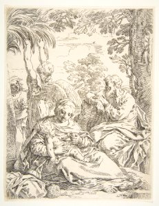 The Holy Family resting on their flight into Egypt MET DP816956