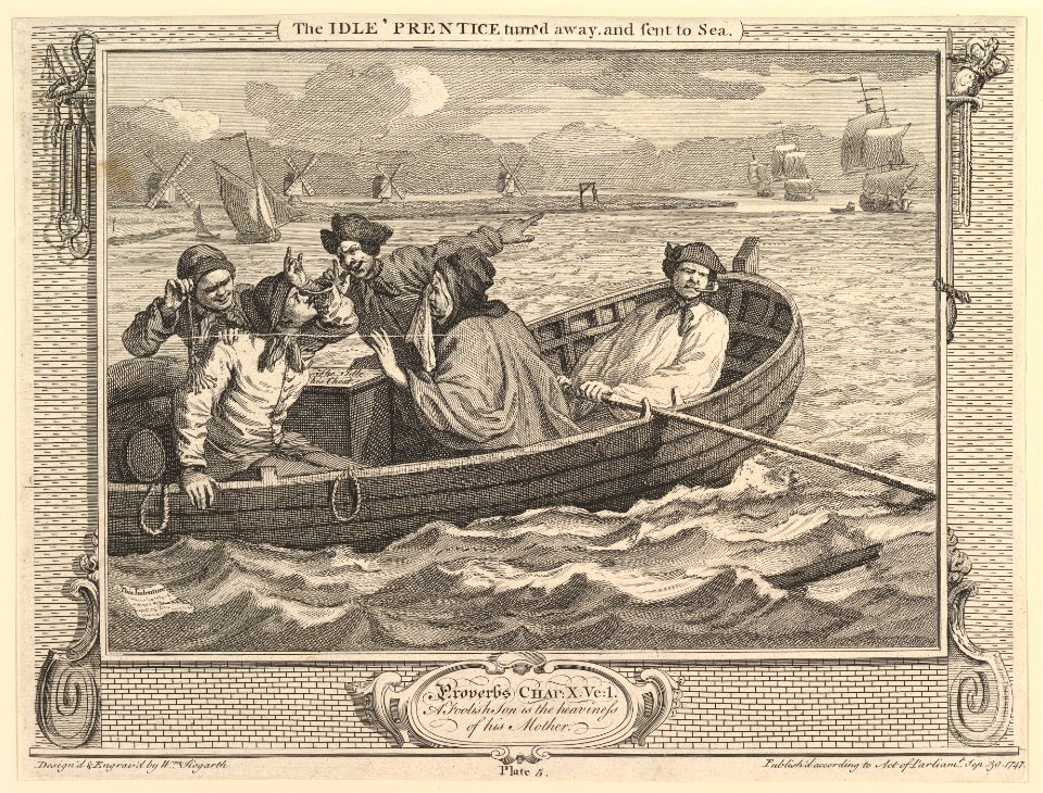 The Idle 'Prentice Turned Away and Sent to Sea- Industry and Idleness, plate 5 MET DP824987