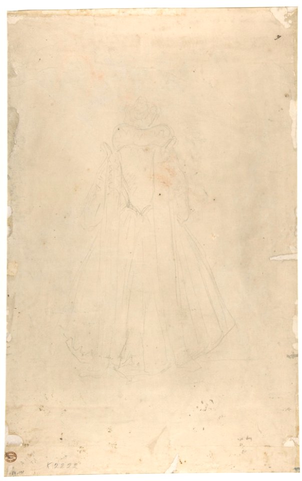 The Martyrdom of Saint Andrew (recto); Back of a Woman Wearing a Long Dress with a Ruff (verso) MET DP801322