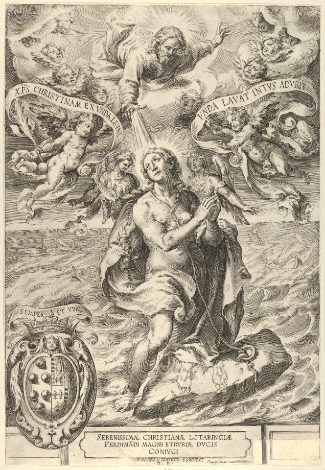 The Martyrdom of Saint Cristina di Bolsena with God the Father above MET DP836940
