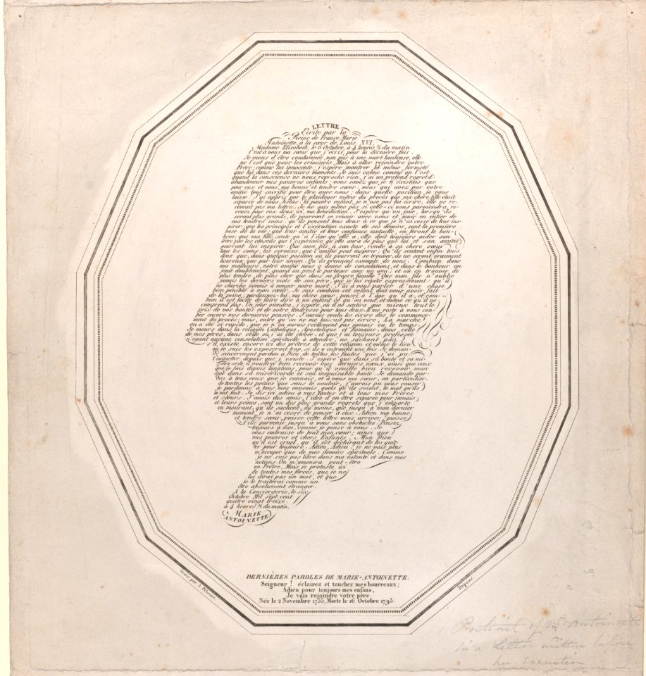The last words of Marie Antoinette (Dernières Paroles de Marie Antoinette) Met DP886294