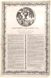 The last words of Louis XVI (Testament de Louis XVI) Met DP886272