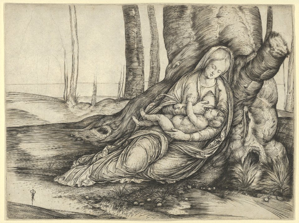The Madonna nursing the Christ Child at the foot of a tree MET DP853768