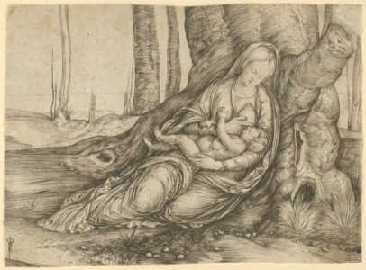 The Madonna nursing the Christ Child at the foot of a tree MET DP853767