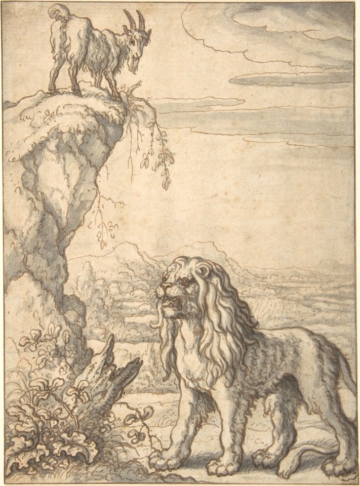 The Lyon and the Kid, from Ogilby's Aesopics MET DP805314
