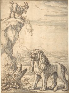 The Lyon and the Kid, from Ogilby's Aesopics MET DP805314