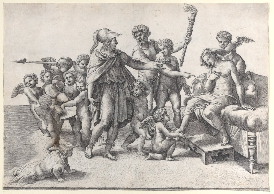 The marriage of Alexander and Roxana; Alexander surrounded by putti Met DP885387