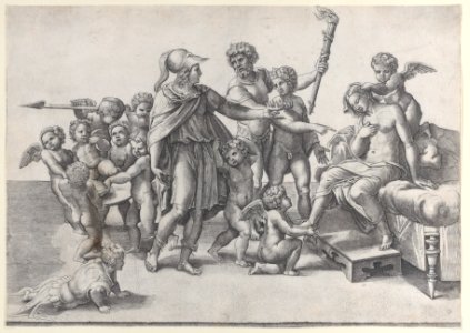 The marriage of Alexander and Roxana; Alexander surrounded by putti Met DP885387