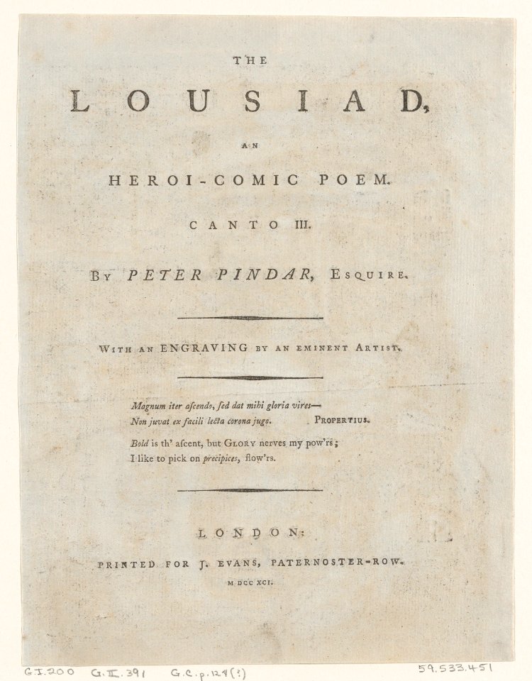 The Lousiad by Peter Pindar, Frontispiece MET DP871938