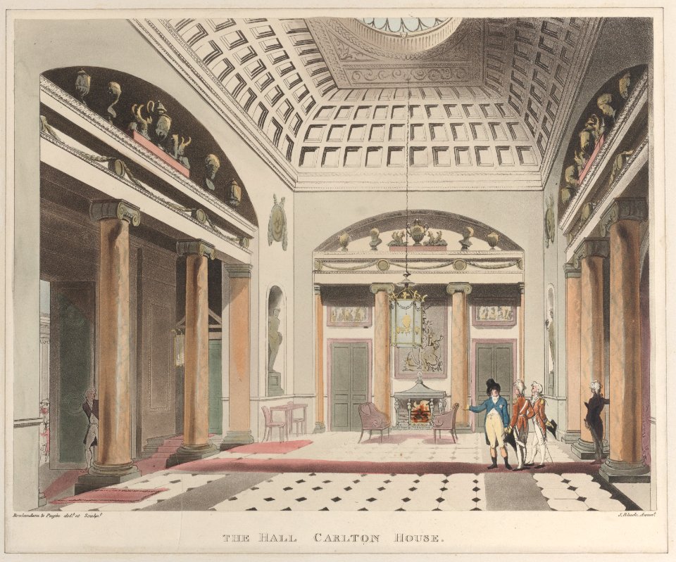 The Hall Carlton House (Microcosm of London, plate 15) Met DP885285