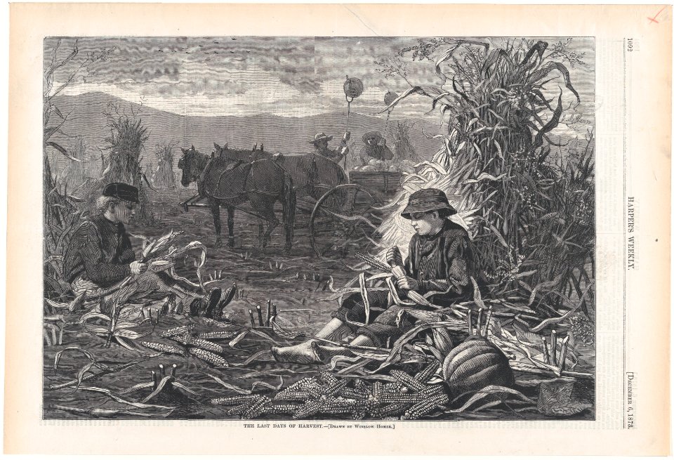 The Last Days of Harvest – Drawn by Winslow Homer (Harper's Weekly, Vol. XVII) MET DP875346