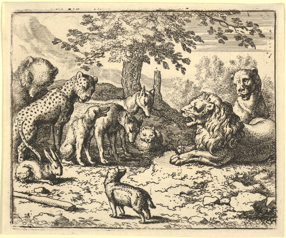 The Lion Takes the Advice of the Other Animals for Renard's Punishment from Hendrick van Alcmar's Renard The Fox MET DP837692