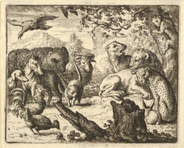 The Lion Announces a Durable Peace to the Animals who Surround Him from Hendrick van Alcmar's Renard The Fox MET DP837687
