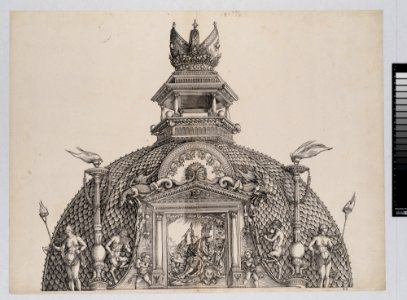 The Cupola and Imperial Crown on the Central Portal, from The Triumphal Arch of Maximilian I, 1st edition (1517-18) MET DP-16116-081