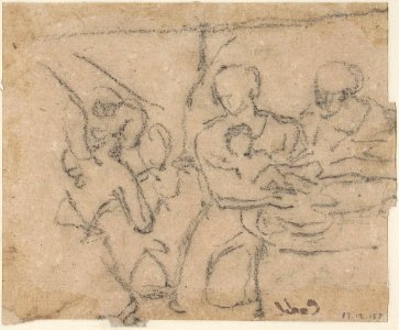 The Dead Christ Mourned by Saint Mary Magdalen (recto); The Holy Family with an Attendant (verso) MET DP808050
