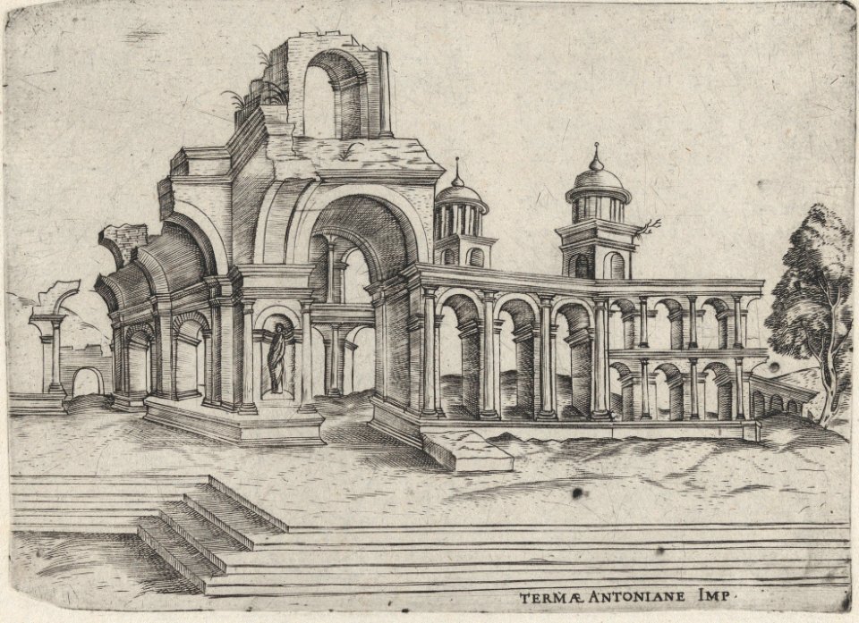 Termae Antoniane Imp. -formerly Palatium Se Lugduni-, from a Series of 24 Depicting (Reconstructed) Buildings from Roman Antiquity MET DP874916