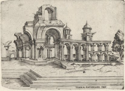 Termae Antoniane Imp. -formerly Palatium Se Lugduni-, from a Series of 24 Depicting (Reconstructed) Buildings from Roman Antiquity MET DP874916