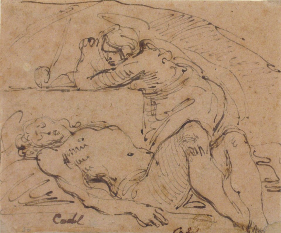 The Dead Christ Mourned by Saint Mary Magdalen (recto); The Holy Family with an Attendant (verso) MET 87.12.157 RECTO