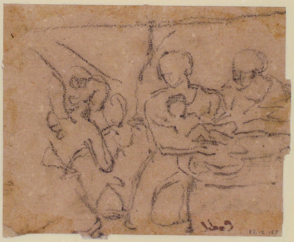 The Dead Christ Mourned by Saint Mary Magdalen (recto); The Holy Family with an Attendant (verso) MET 87.12.157 VERSO