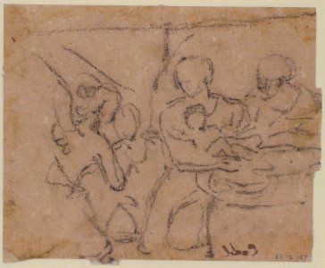 The Dead Christ Mourned by Saint Mary Magdalen (recto); The Holy Family with an Attendant (verso) MET 87.12.157 VERSO