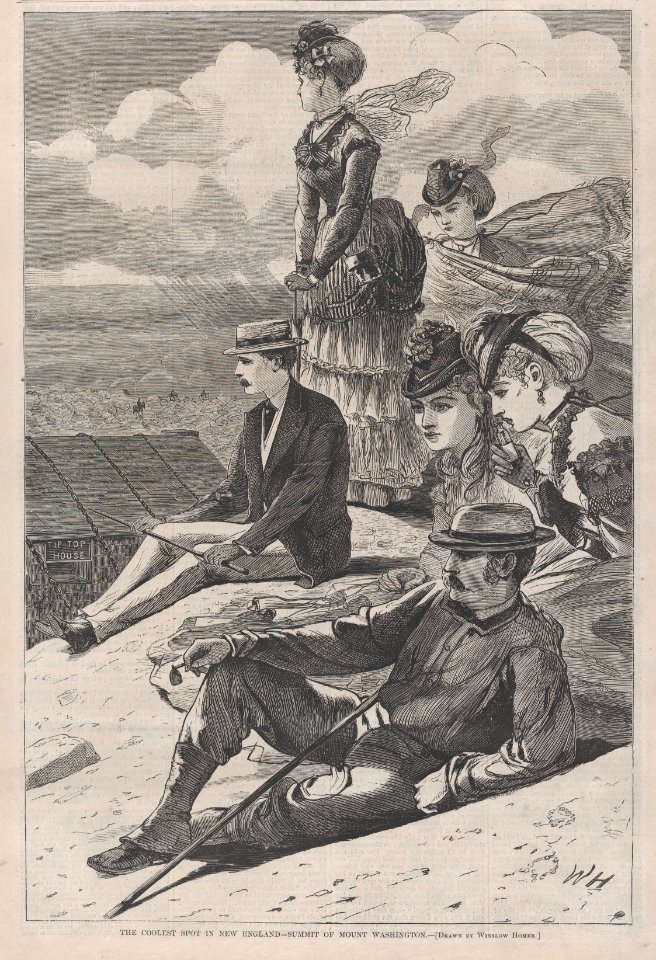 The Coolest Spot in New England – Summit of Mount Washington – Drawn by Winslow Homer (Harper's Bazar, Vol. III) MET DP875255