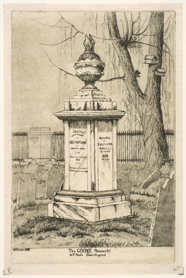 The Cooke Monument in St. Paul's Churchyard (from Scenes of Old New York) MET DP818548