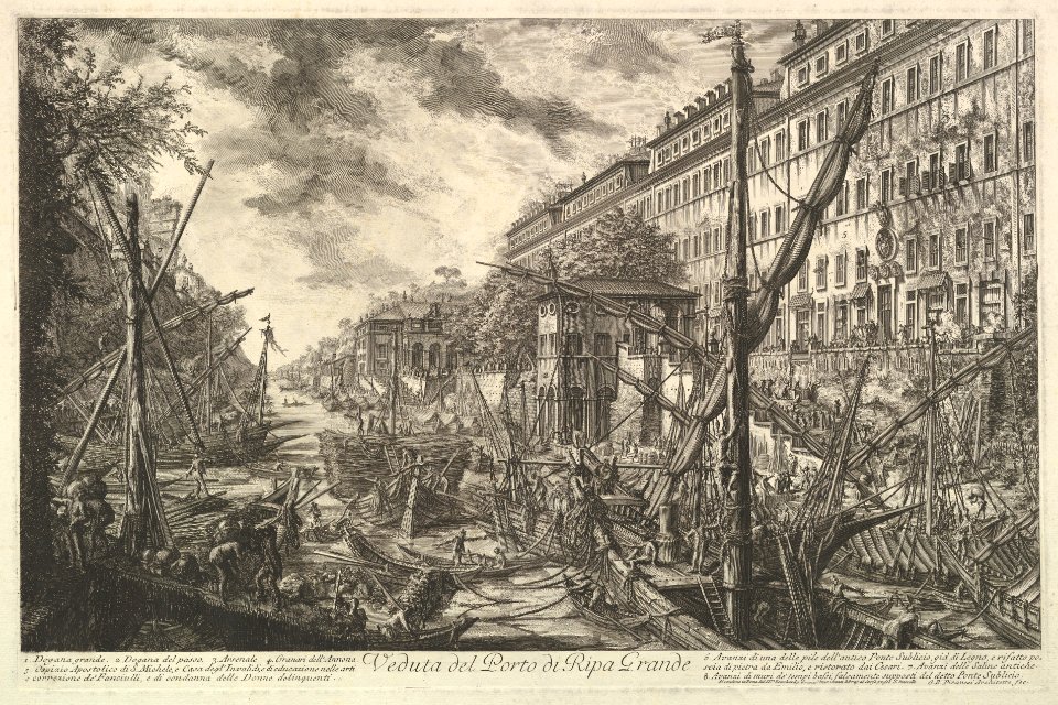 View of the Port of Ripa Grande, from Vedute di Roma (Roman Views) MET DP828203