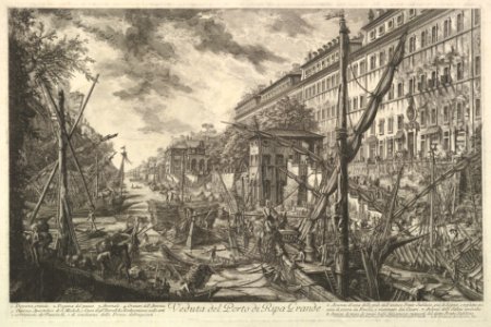 View of the Port of Ripa Grande, from Vedute di Roma (Roman Views) MET DP828203