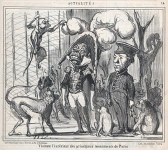 Visitant l'intérieur des principaux monuments de Paris, from Actualités, published in Le Charivari, March 9, 1859 MET DP876841