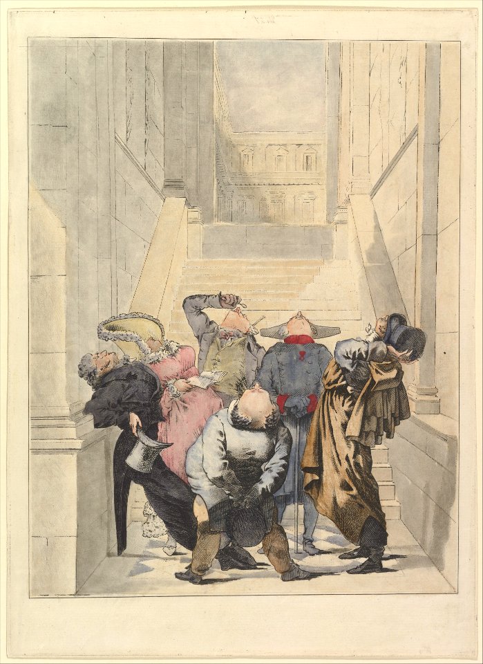 Visitors to the Salon Exhibition, Admiring the Ceiling (Les Amateurs de plafonds au Salon) MET DP822641