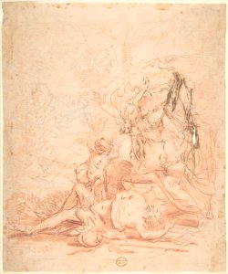 Venus and the Dead Adonis (recto); Sketches of Venus and the Dead Adonis; several sketches of kneeling and standing figures (verso) MET DP802426