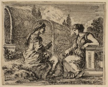 Vertumnus and Pomona, from 'Game of Mythology' (Jeu de la Mythologie) MET DP817668