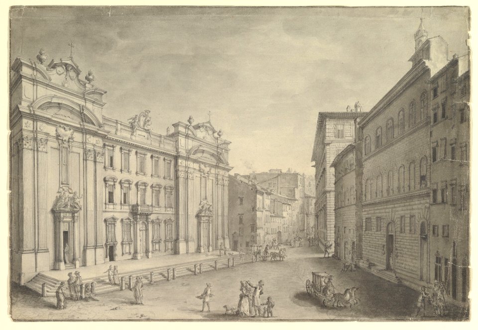 View of Piazza San Firenze and the church of San Firenze, Florence, view toward Arno MET DP820621