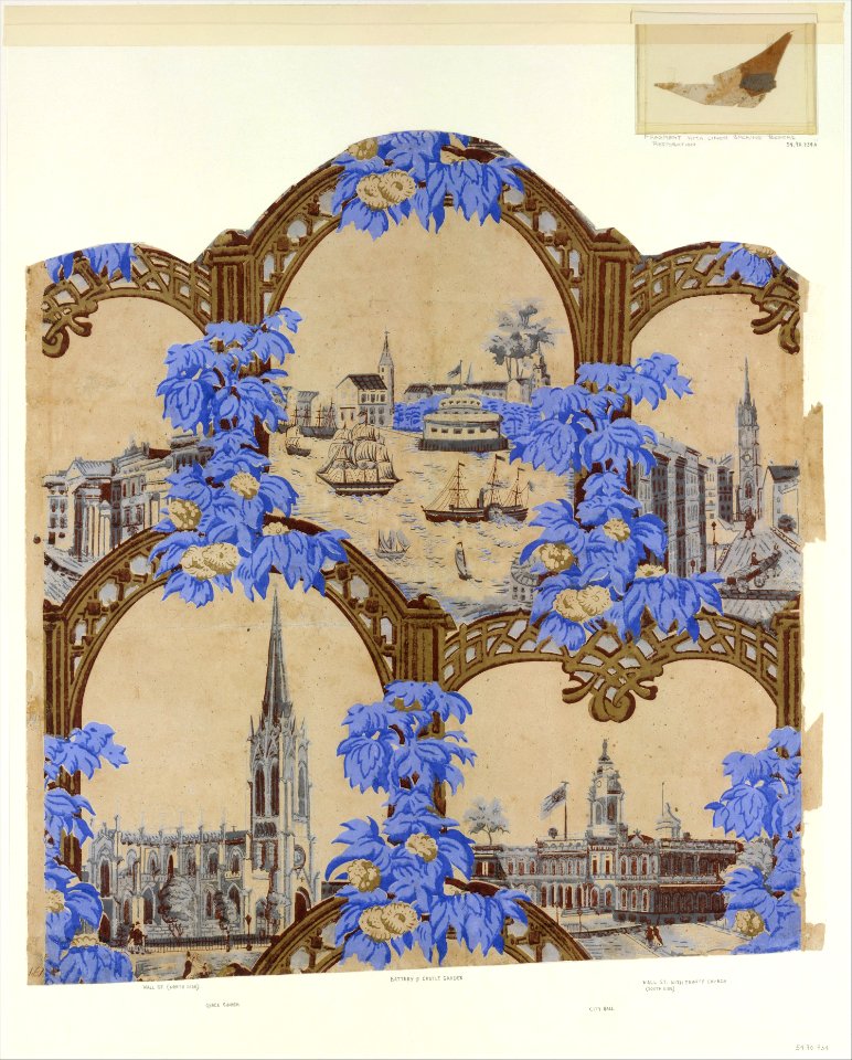 Wallpaper Decorated with New York City Landmarks MET DT326716