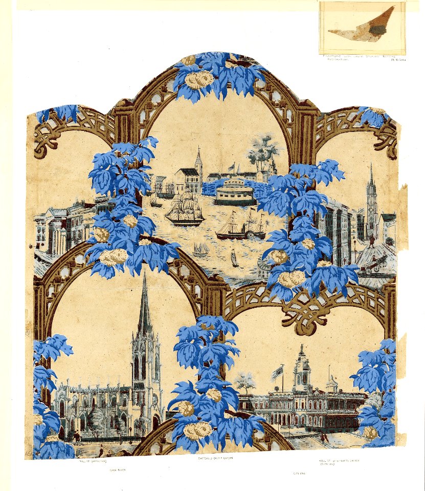 Wallpaper Decorated with New York City Landmarks MET 49M 219R4