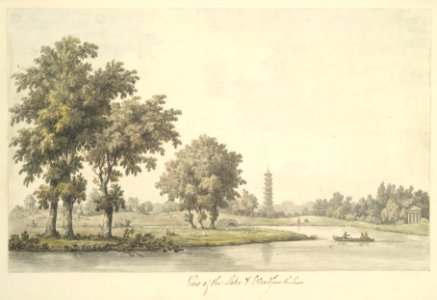View of the Lake and the Island from the Lawn at Kew MET DP105028