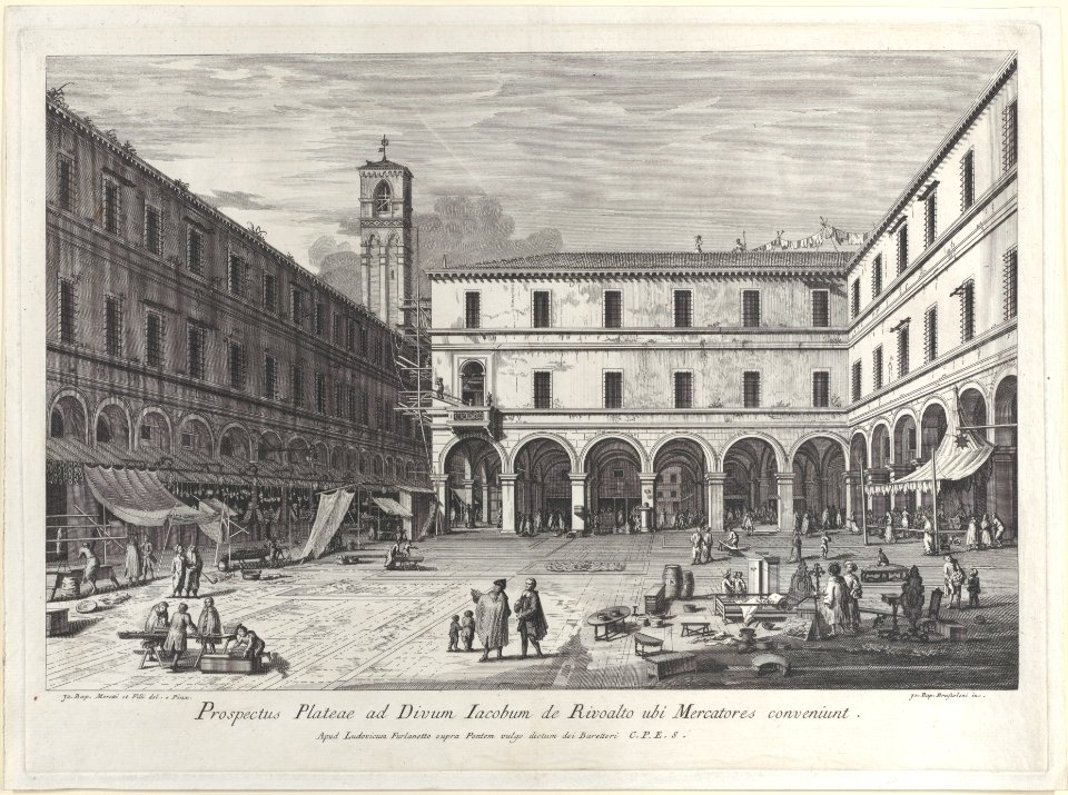 View of the market square near the church of San Giacomo Met DP885835