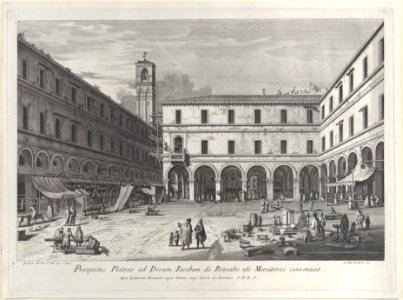 View of the market square near the church of San Giacomo Met DP885835