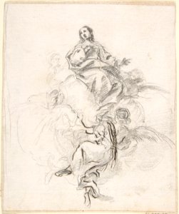 Virgin of the Immaculate Conception Seated on Clouds, Supported by Four Angels MET DP800569