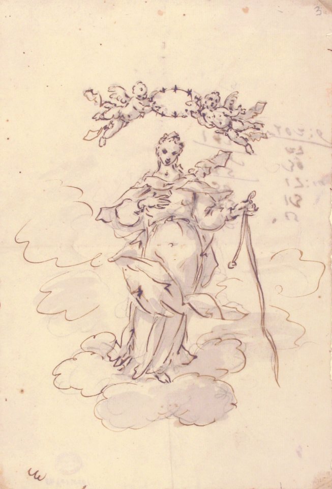 Virgin Standing on Clouds Holding a Scapular in Her Left Hand MET 1975.131.43