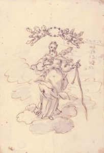 Virgin Standing on Clouds Holding a Scapular in Her Left Hand MET 1975.131.43