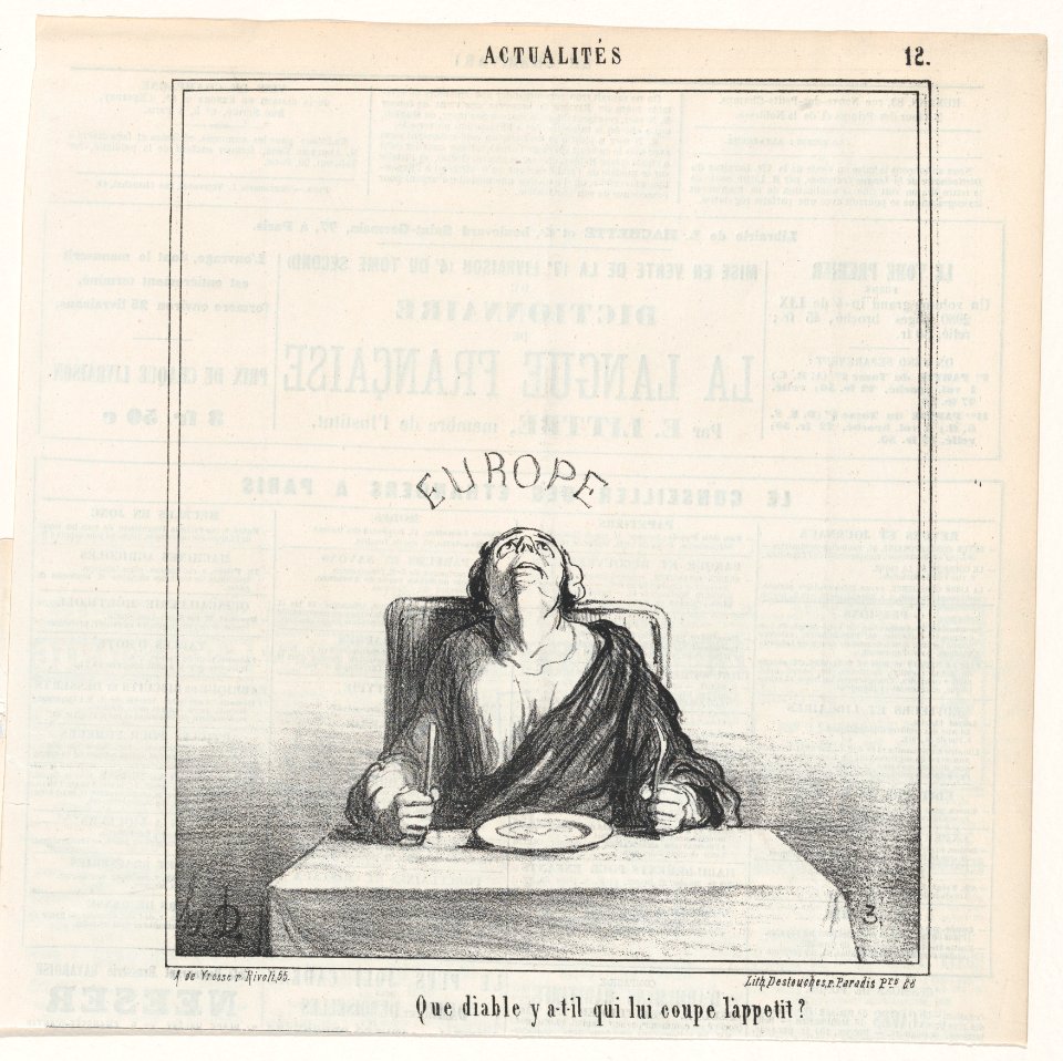 What the hell can destroy her appetite?, from 'News of the day,' published in Le Charivari, January 31, 1868 MET DP877711