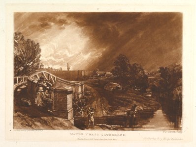 Water Cress Gatherers, Rails Head Ferry Bridge, Twickenham (Liber Studiorum, part XIII, plate 62) MET DP821598