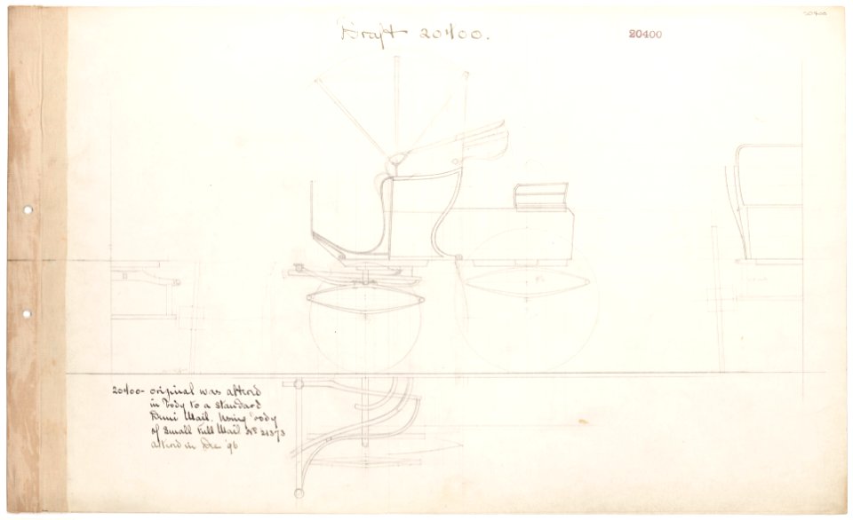 Working drawing for Demi-Mail Phaeton, no. 20400 MET DP162987