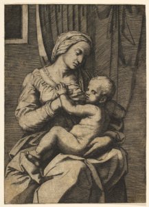 Virgin nursing the infant Christ on her lap MET DP818630