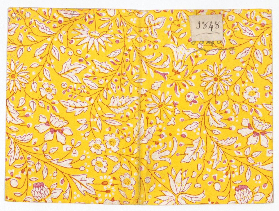Yellow book cover with floral and vine pattern Met DP886609