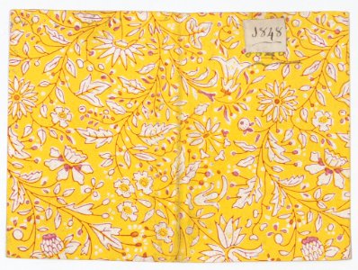 Yellow book cover with floral and vine pattern Met DP886609. Free illustration for personal and commercial use.