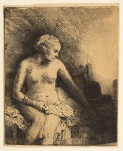 Woman at the Bath with a Hat beside Her MET DP815610