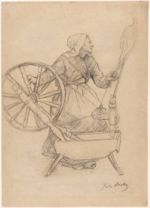 Woman at the Spinning Wheel MET DP878719