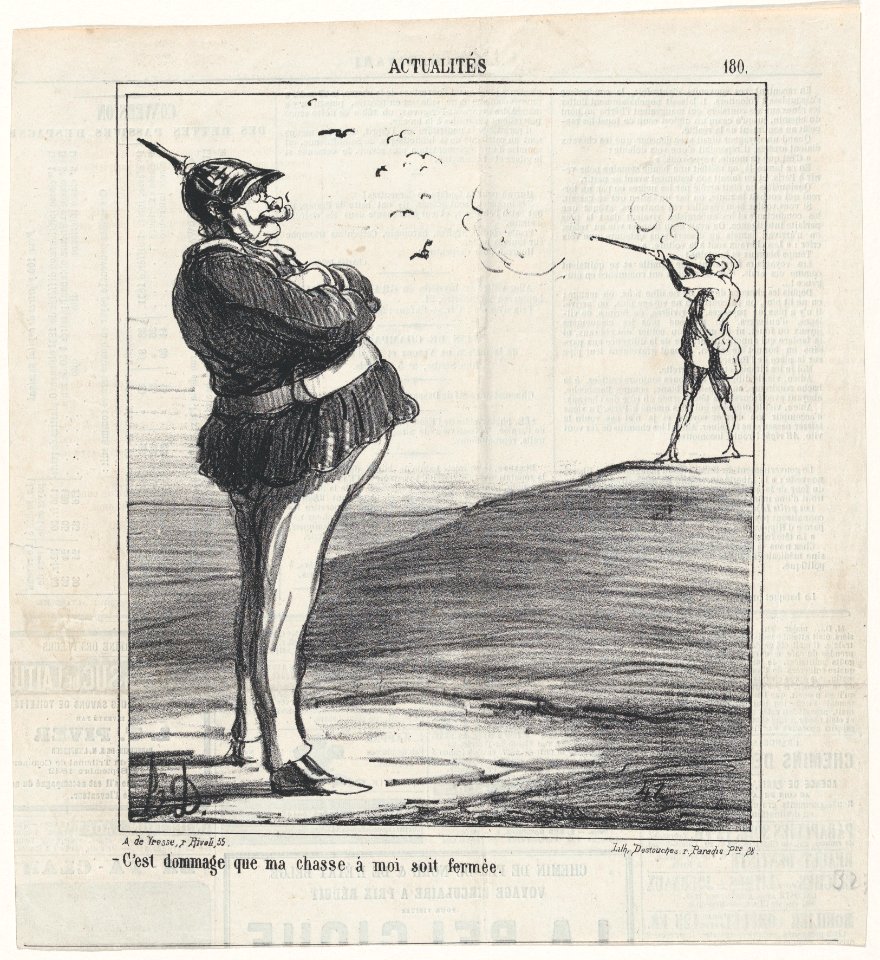 What a shame that I am not allowed go hunting, from 'News of the day,' published in Le Charivari, September 7, 1867 MET DP877680
